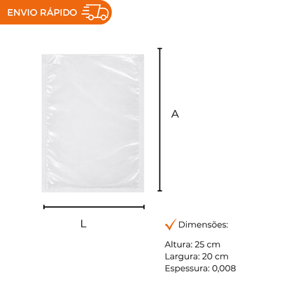 SACO A VACUO - 20X25. - PC C/1000