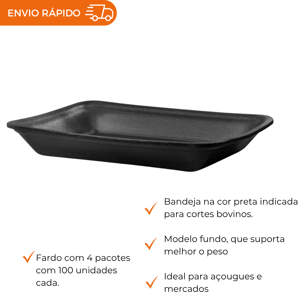 BANDEJA B3 FUNDA PRETA - TFL-03 - FD C/4X100