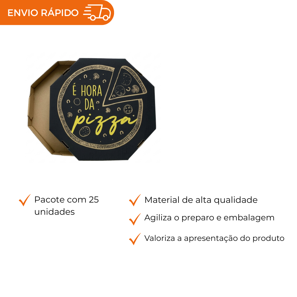 EMB. P/PIZZA 35CM KRAFT IMPRESSA E HORA - PC C/25
