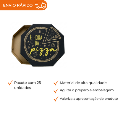 EMB. P/PIZZA 35CM KRAFT IMPRESSA E HORA - PC C/25