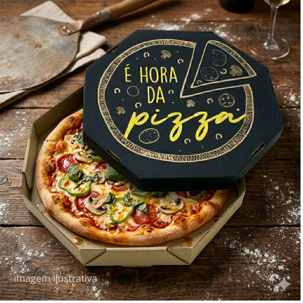 EMB. P/PIZZA 35CM KRAFT IMPRESSA E HORA - PC C/25