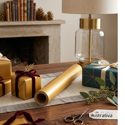 BOBINA DE PAPEL PRESENTE DOURADO - 60CM - UN