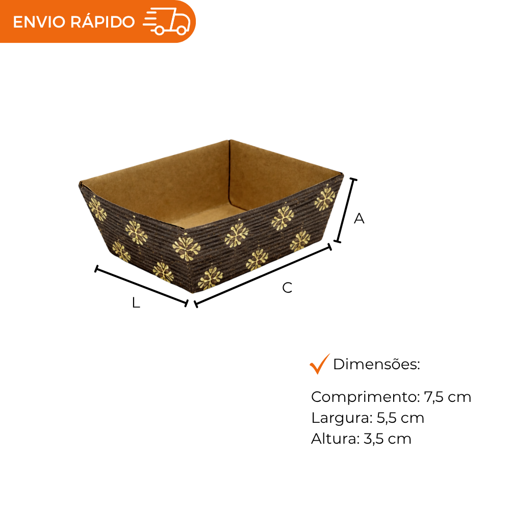 Forma Forneável para Mini Bolo 60g Sem Aba - Pacote com 50 unidades