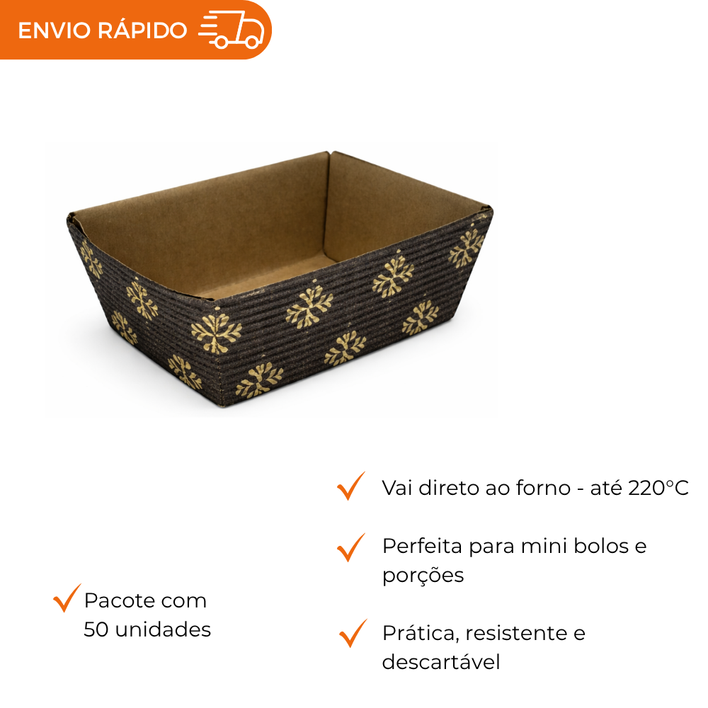 Forma Forneável para Mini Bolo 60g Sem Aba - Pacote com 50 unidades