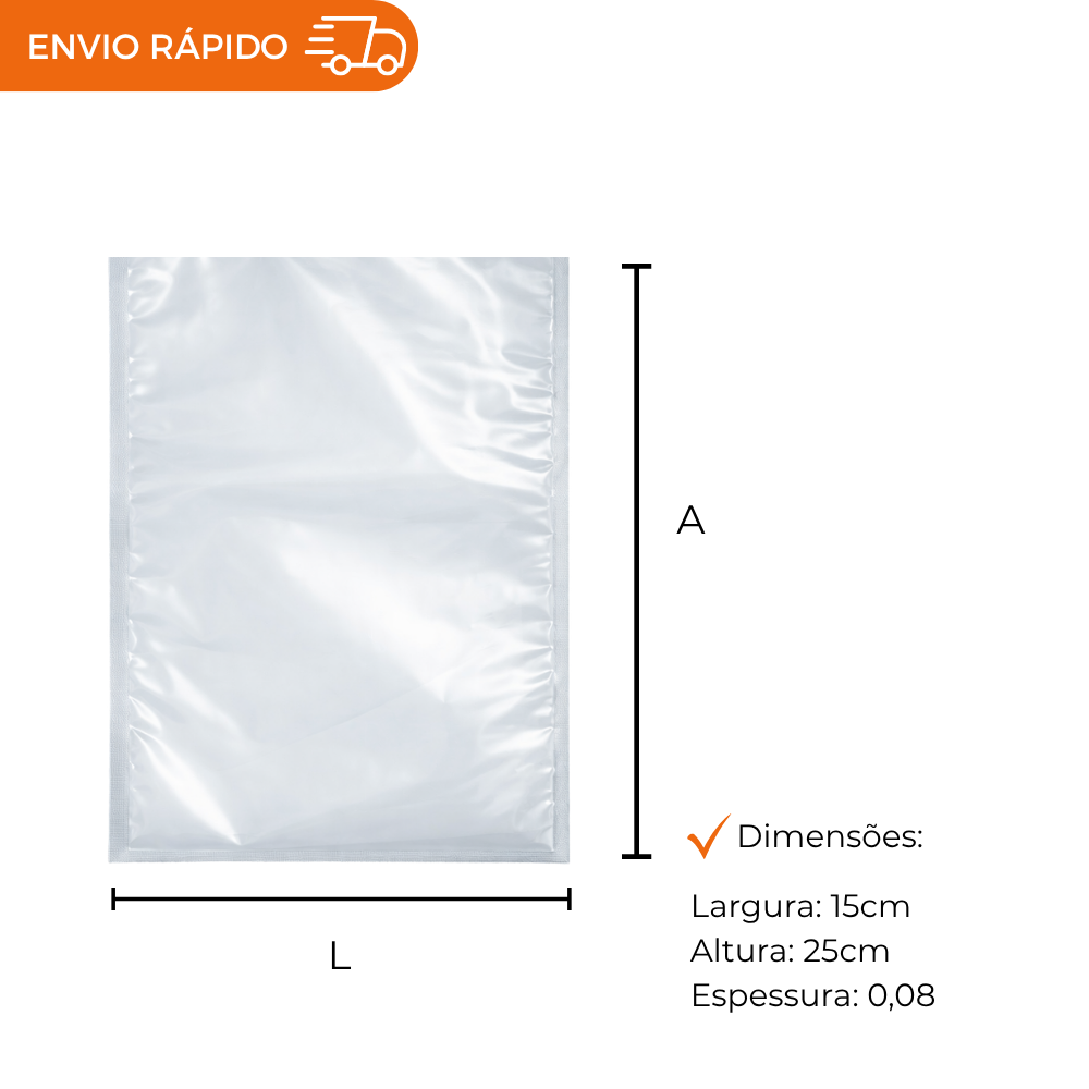 SACO A VACUO - 15X25. - PC C/1000