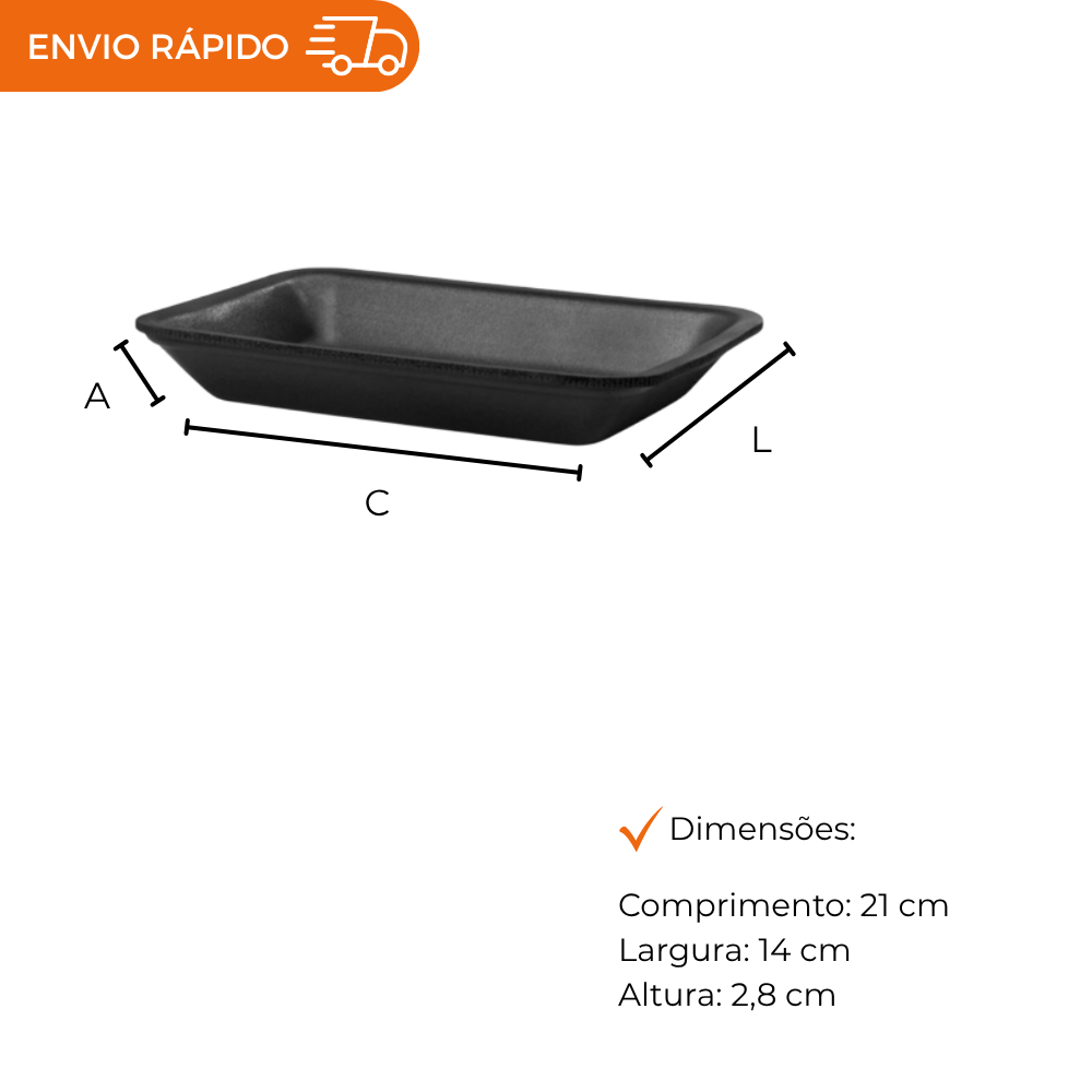 BANDEJA B2 FUNDA PRETA - CF-002 - FD C/4X100
