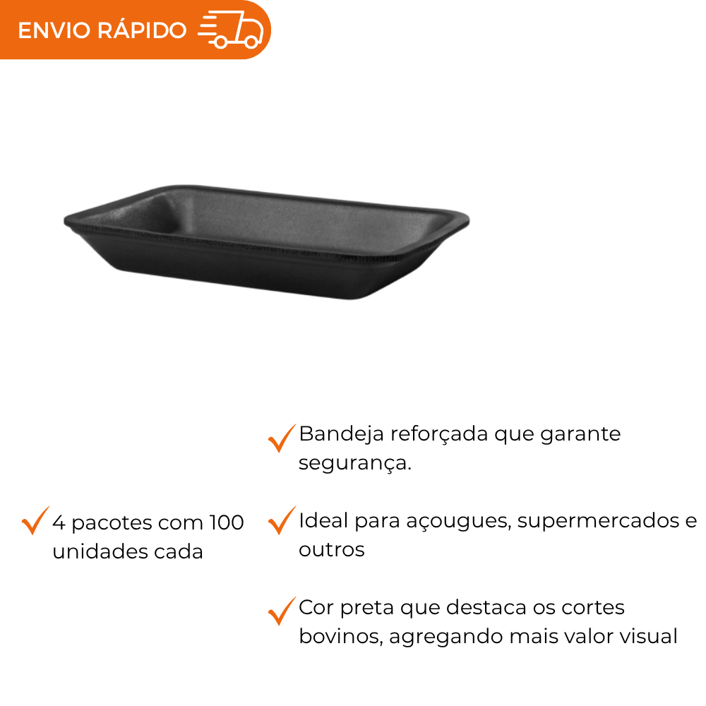 BANDEJA B2 FUNDA PRETA - CF-002 - FD C/4X100
