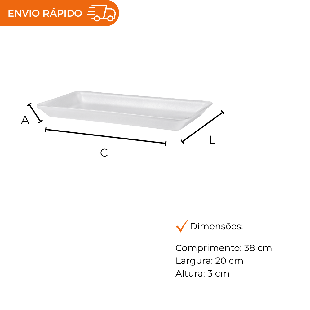BANDEJA B8 RASA BRANCA - CR-008 - FD C/2X50