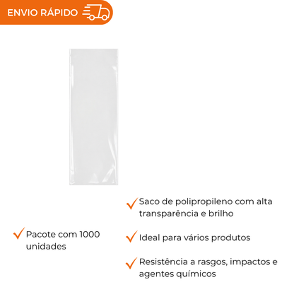SACO PLASTICO POLIPROPILENO 20X45. - PC C/1000