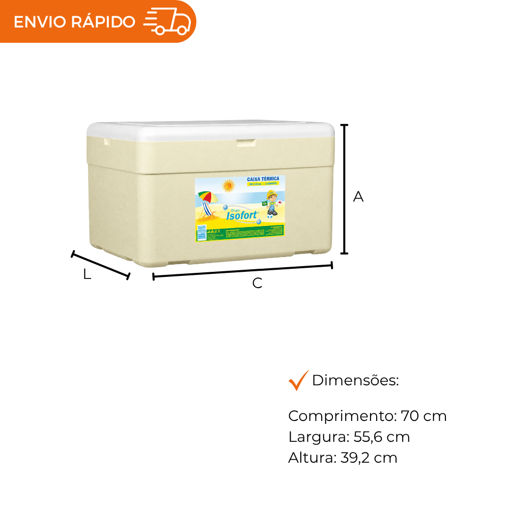 Caixa de Isopor Térmica 80L - Unidade