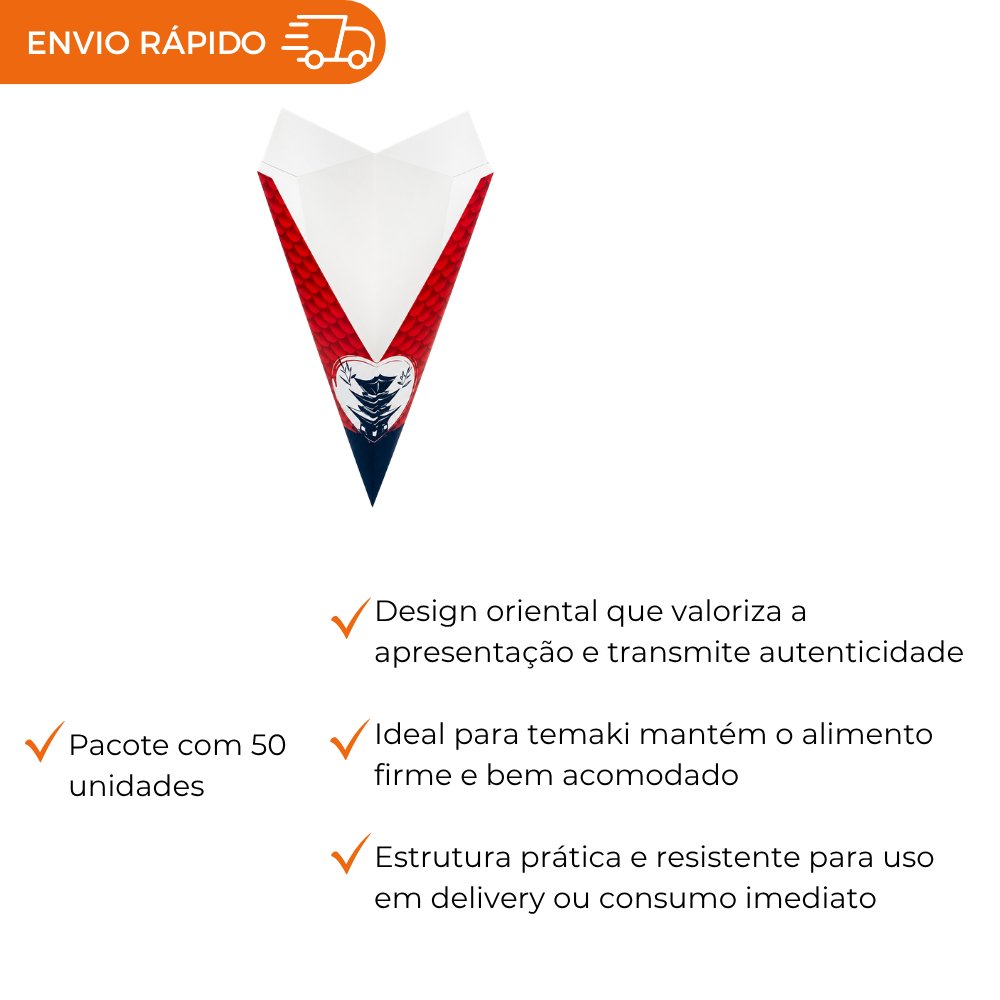 EMBALAGEM PARA TEMAKI BALCAO - PC C/50