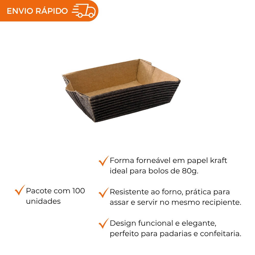 FORMA FORNEAVEL PARA BOLO 80G - PC C/100