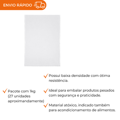 SACO PLASTICO BD CRISTAL 40X60X0,15 - PC C/1KG