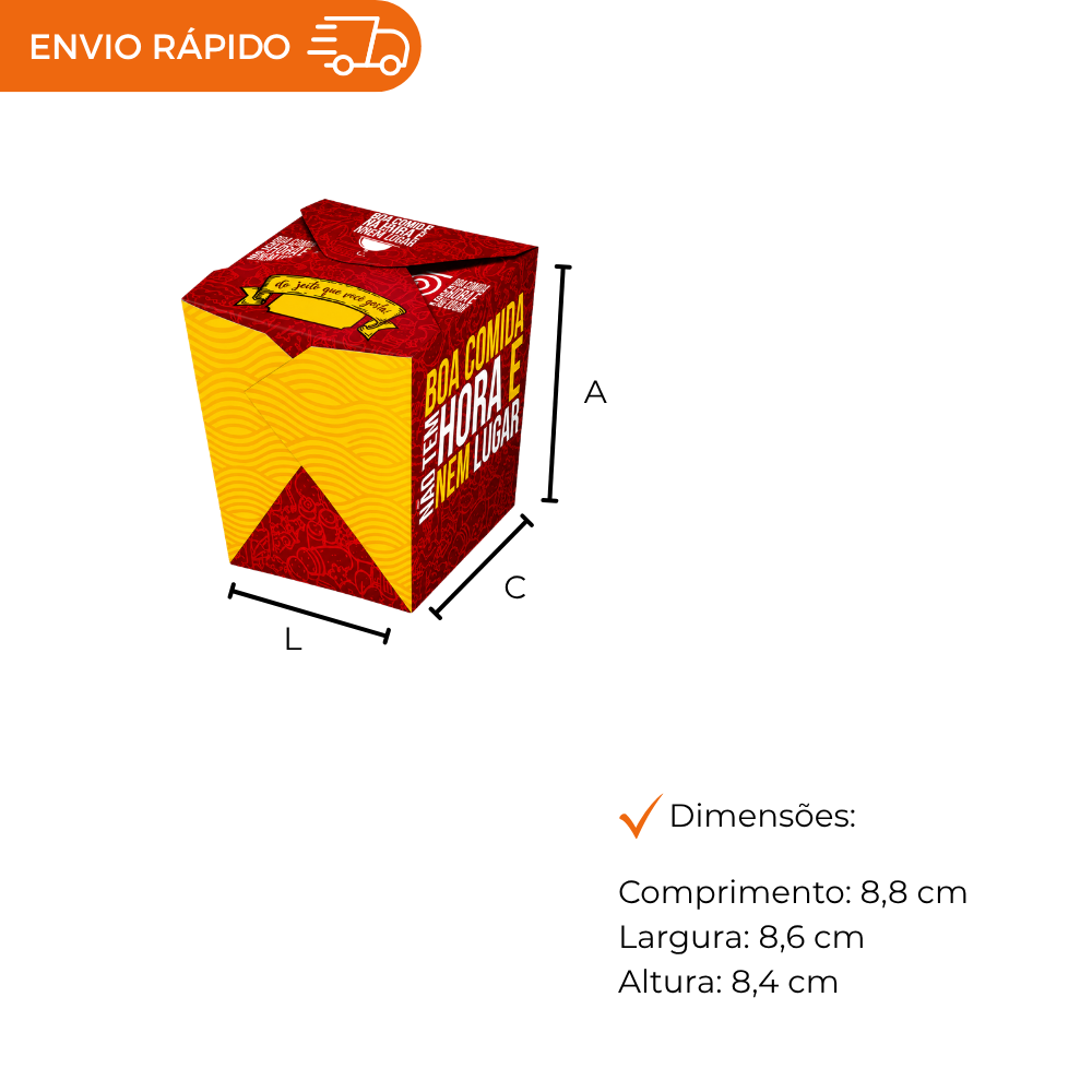 EMBALAGEM PARA REFEICAO BOX 500ML VERM - PC C/50