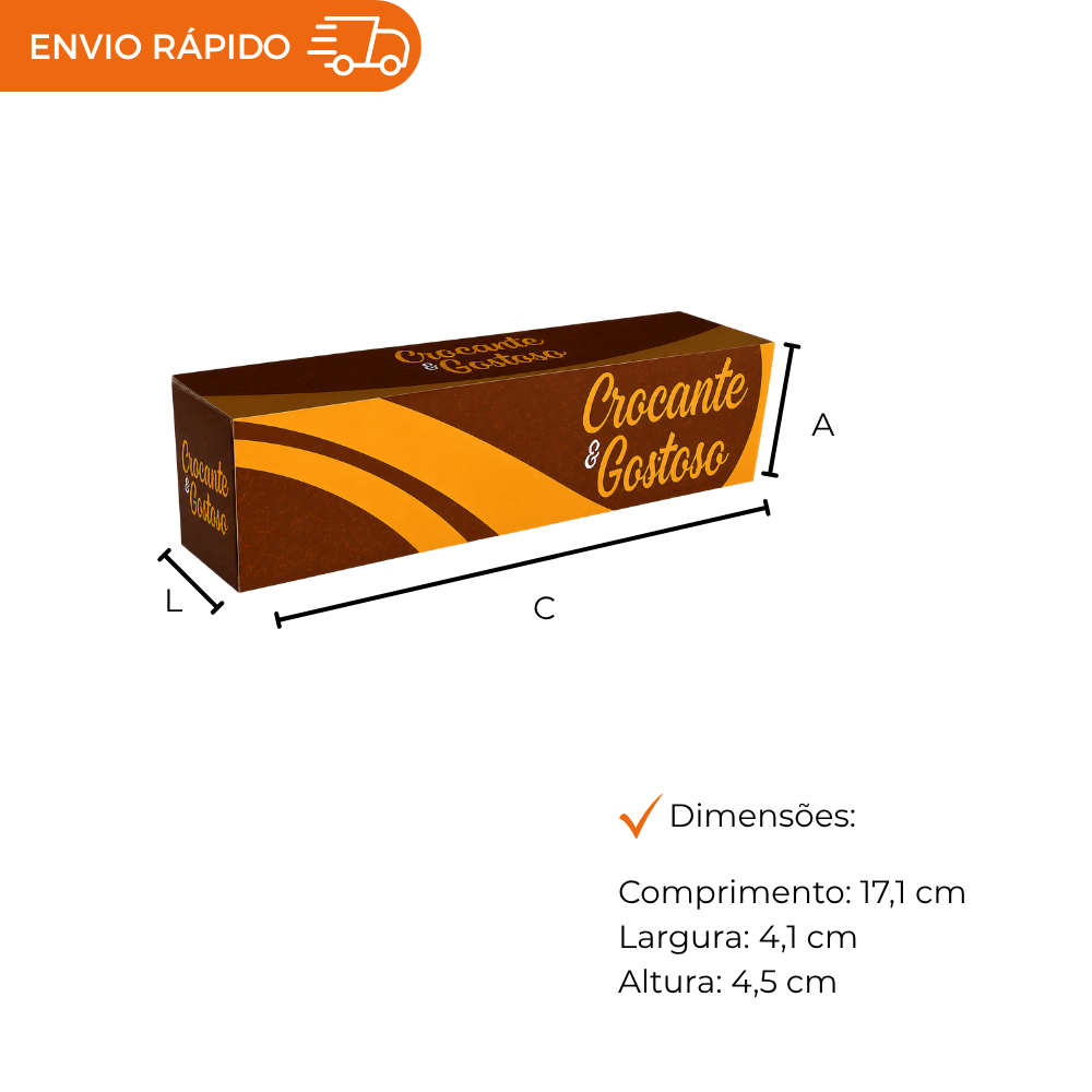 50 Embalagens Caixas para Churros Entrega Delivery