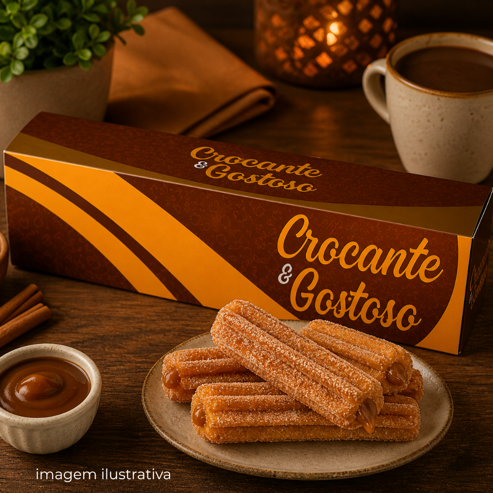 50 Embalagens Caixas para Churros Entrega Delivery
