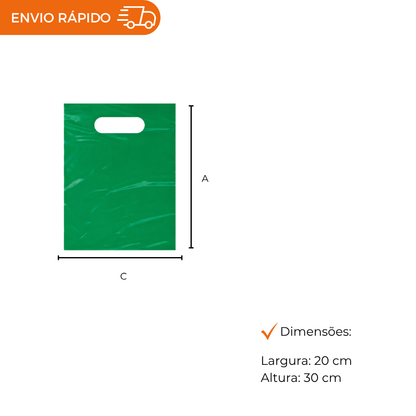 SACOLA BOCA DE PALHACO 20X30 VERDE - PC C/50