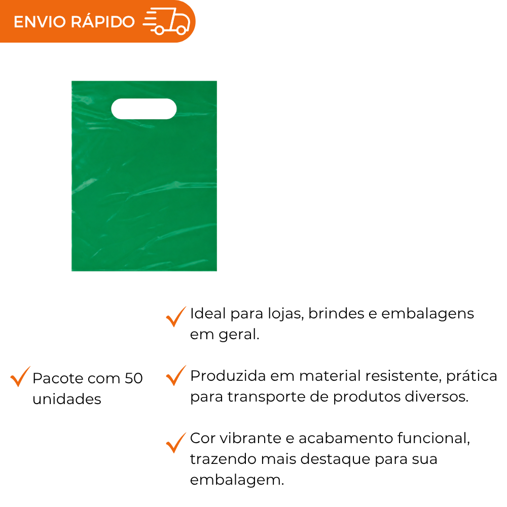 SACOLA BOCA DE PALHACO 20X30 VERDE - PC C/50