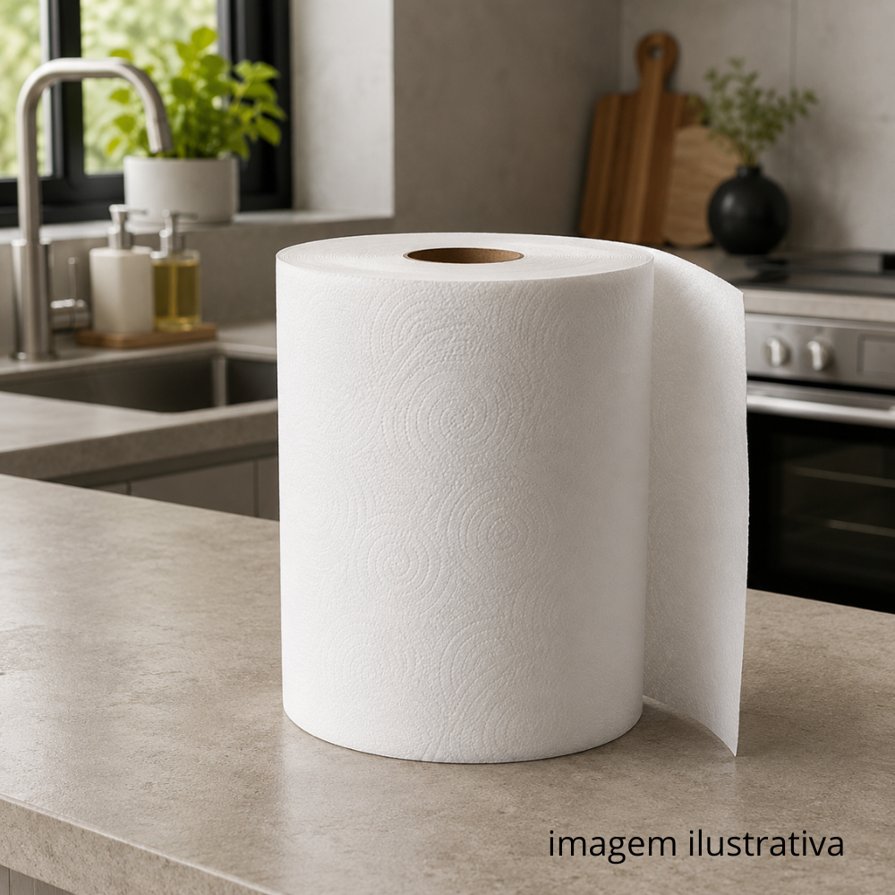 PAPEL TOALHA BOBINA 100% CELULOSE 20GR- FD C/6X200M