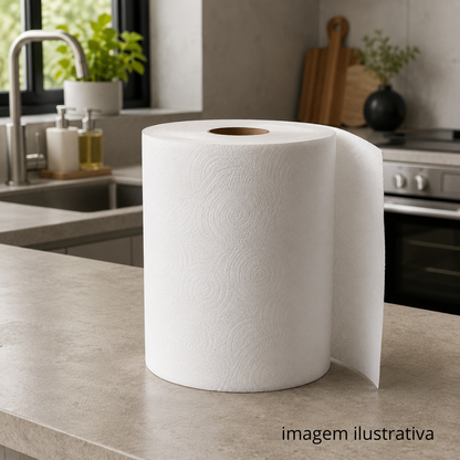 PAPEL TOALHA BOBINA 100% CELULOSE 20GR- FD C/6X200M