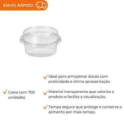 EMBALAGEM PET 1 DOCE REDONDO MINI G 645 SF - CX  C/70X10