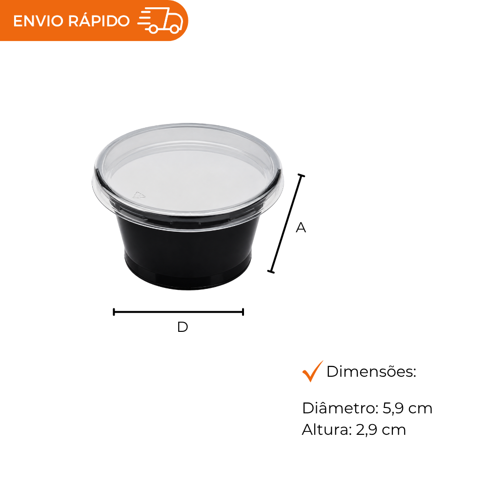 POTE 30ML C/TAMPA P/MOLHO PR PET - D 695