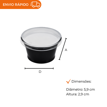 POTE 30ML C/TAMPA P/MOLHO PR PET - D 695