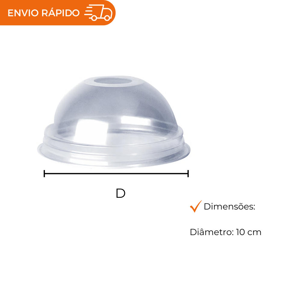 TAMPA PLASTICA 500 ML PP BOLHA C/FURO  - PC C/50