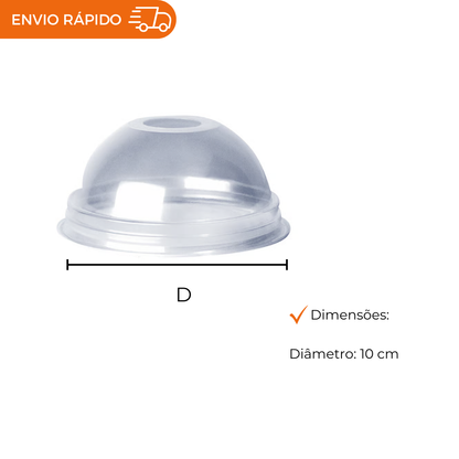 TAMPA PLASTICA 500 ML PP BOLHA C/FURO  - PC C/50