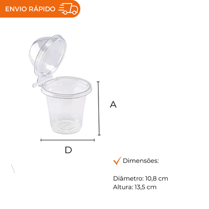 POTE 430ML COM LACRE REDONDO - F233 - CX C/100