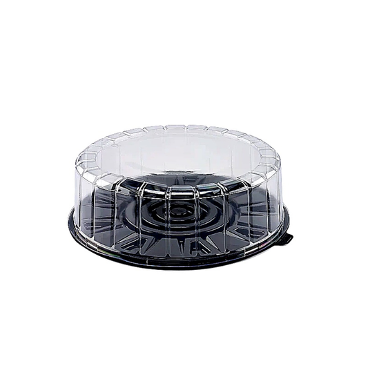 EMBALAGEM DE ISOPOR PRETA COM TAMPA PET PARA TORTA - FF35APR
