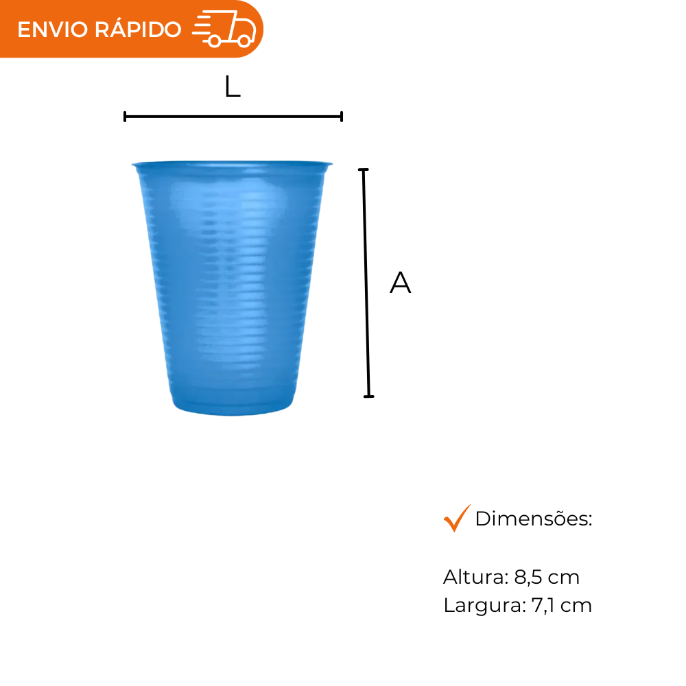 COPO DESCRTÁVEL 200ML PS AZUL - PC C/50