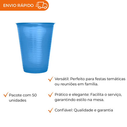 COPO DESCRTÁVEL 200ML PS AZUL - PC C/50