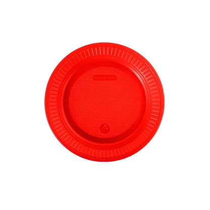 PRATO DESCARTÁVEL VERMELHO 15CM RASO PCT C/10 UNIDADES