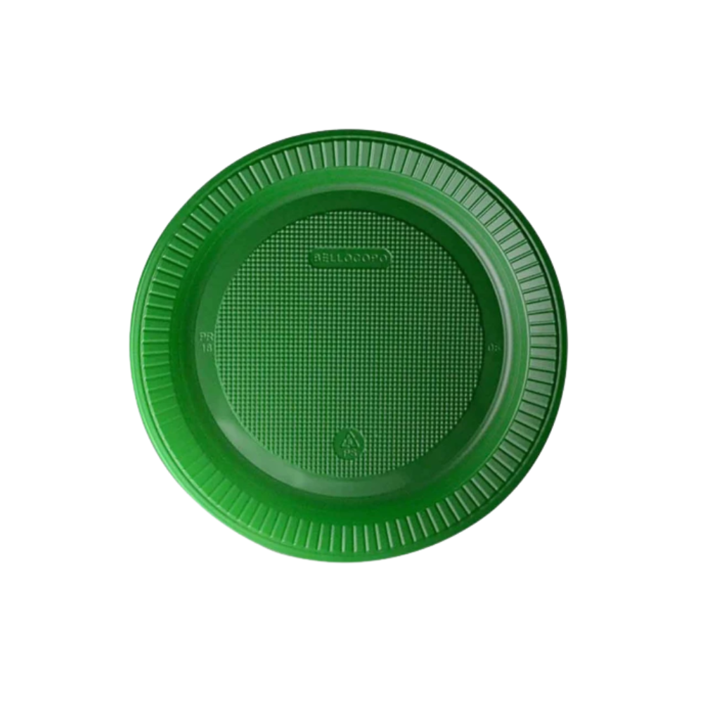 PRATO DESCARTÁVEL RASO 15CM VERDE