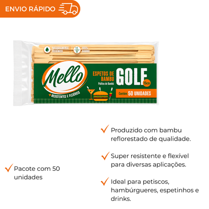 ESPETO GOLF BAMBU 15CM - PC C/50