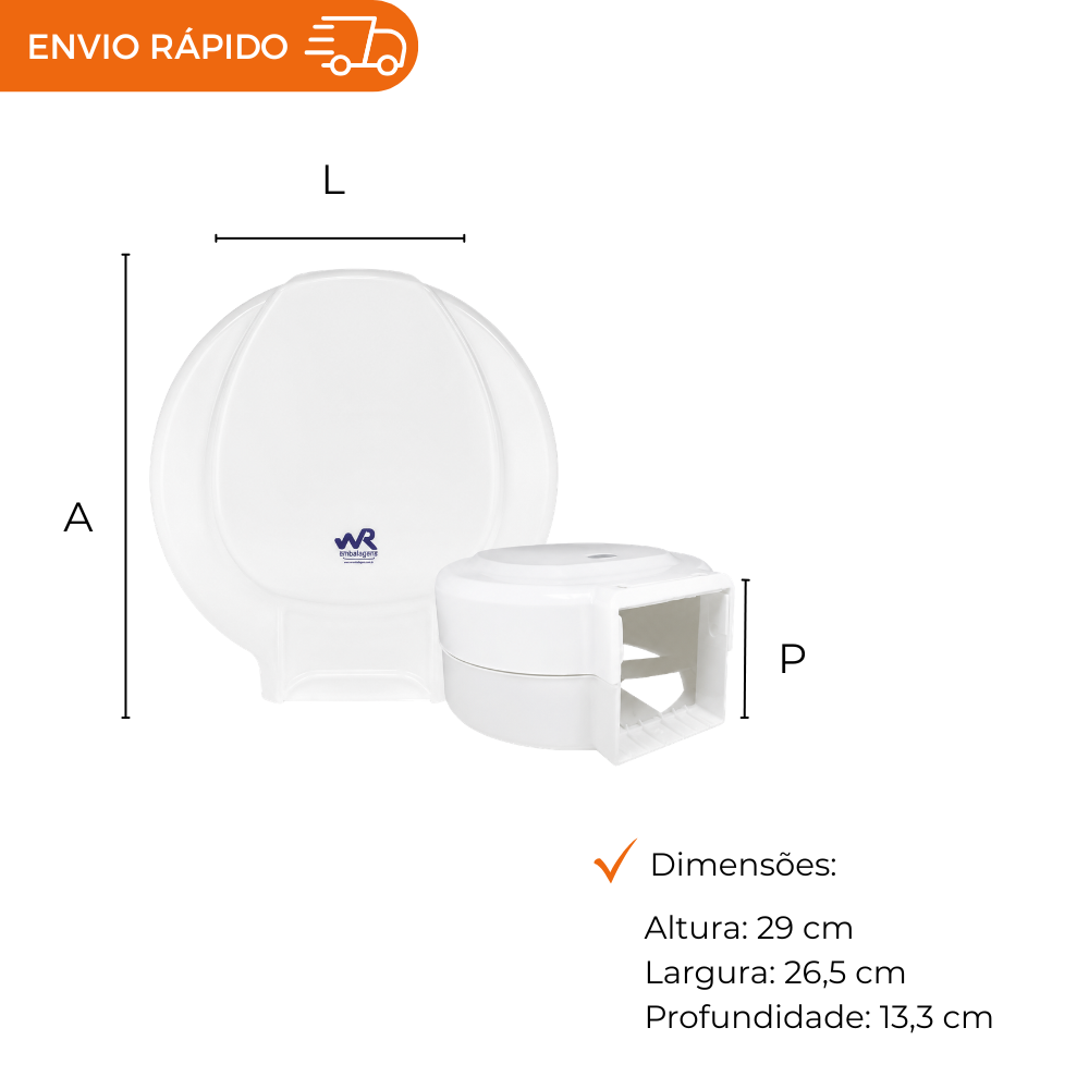 DISPENSER P/PAPEL HIG ROLAO BCO ECO 500M - CX C/1