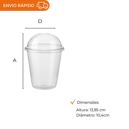 COPO 400ML PET C/TAMPA BOLHA - G 840SF - CX C/20X10