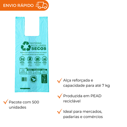 SACOLA C/ALCA 38X50 VERDE - LEI RJ. REFORÇADA