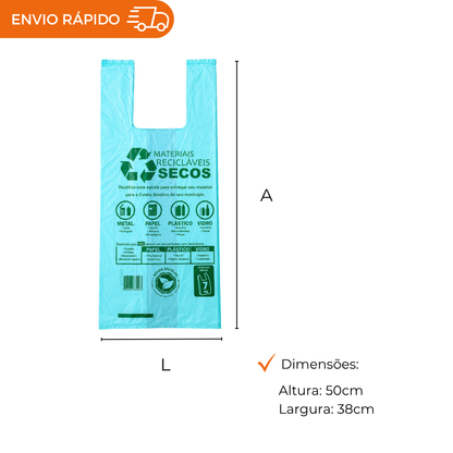 SACOLA C/ALCA 38X50 VERDE - LEI RJ. REFORÇADA
