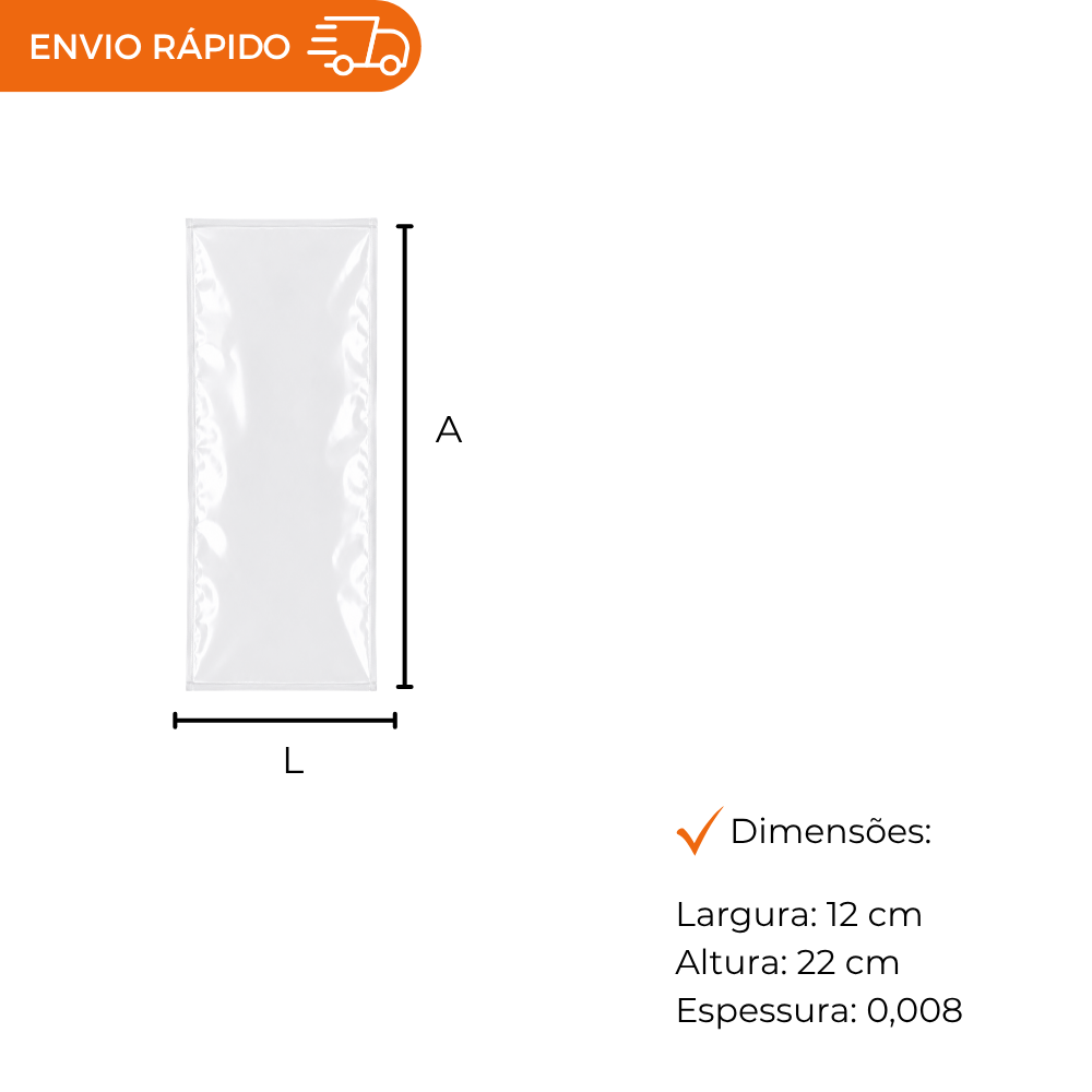 SACO A VACUO - 12X22. - PC C/1000