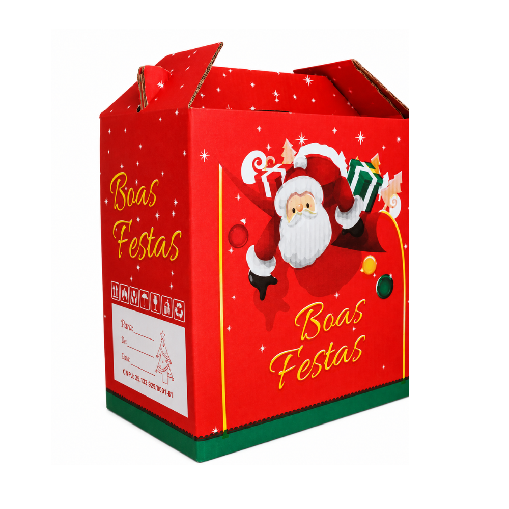 CESTA DE NATAL BOAS FESTAS VERMELHA - PC C/10