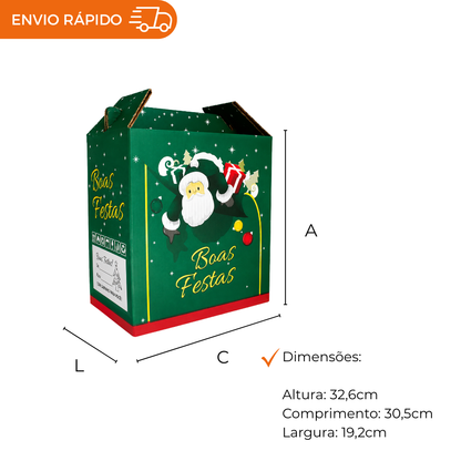 CESTA DE NATAL BOAS FESTAS VERDE - PC C/10