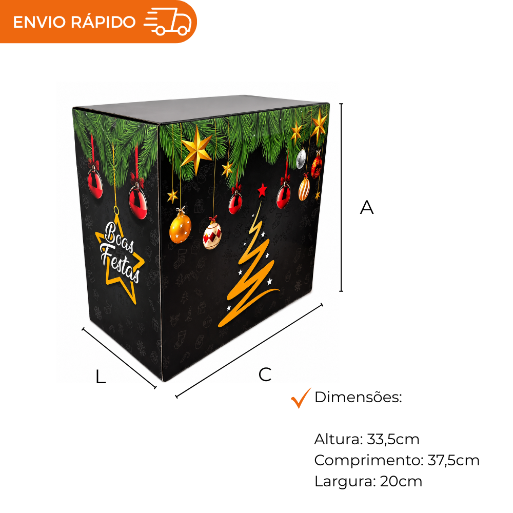 CESTA DE NATAL PRETA - P - PC C/10