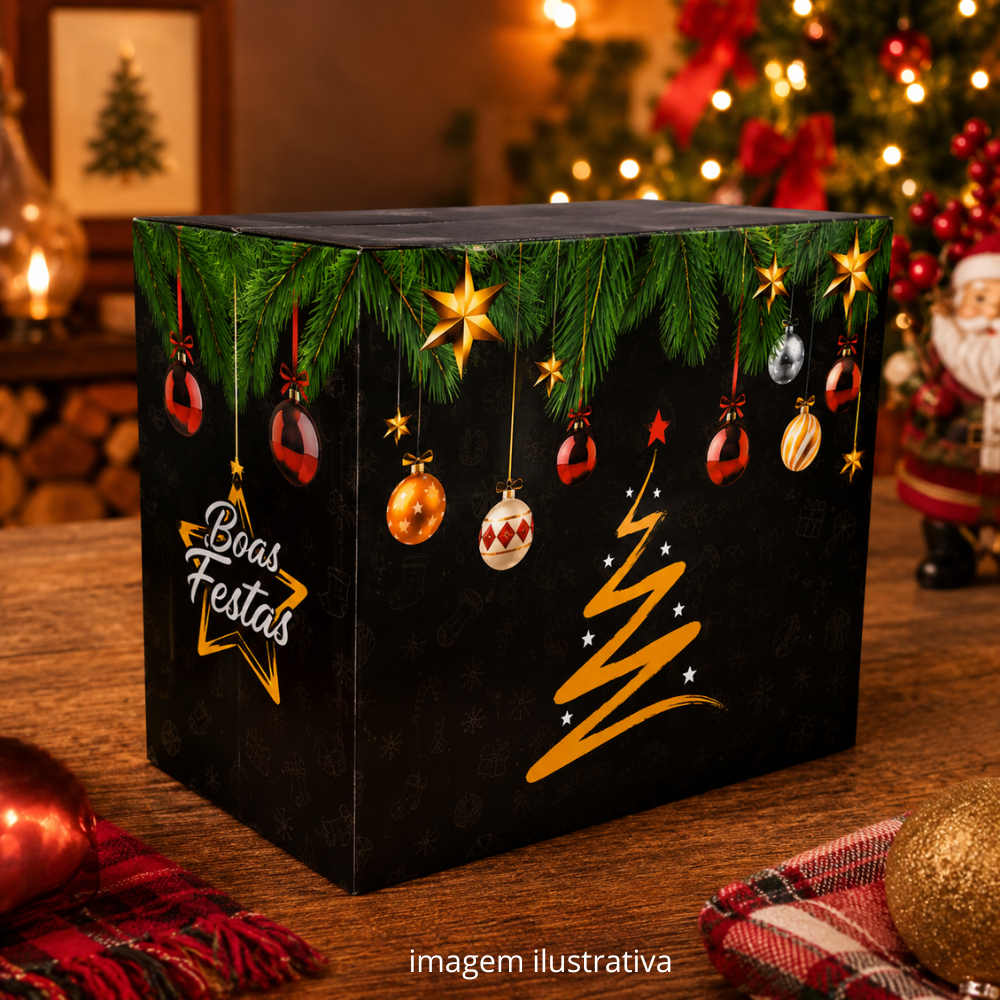 CESTA DE NATAL PRETA - P - PC C/10