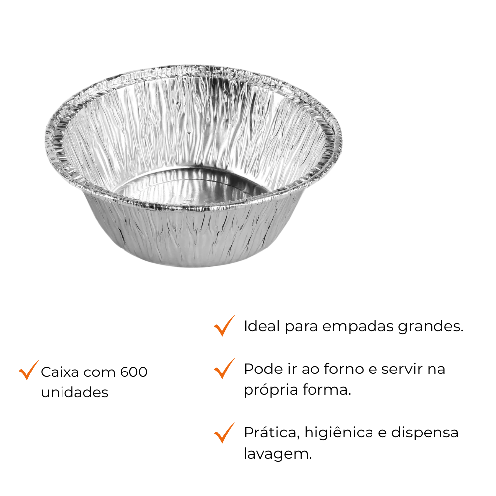 FORMA DE ALUMINIO P/EMPADA 100ML - G - CX C/600