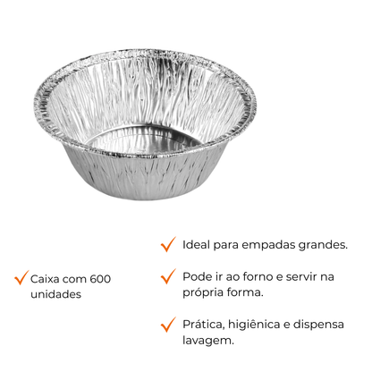 FORMA DE ALUMINIO P/EMPADA 100ML - G - CX C/600