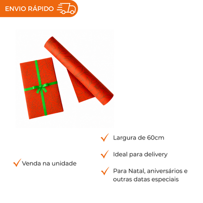 BOBINA DE PAPEL PRESENTE FLORES - 60CM