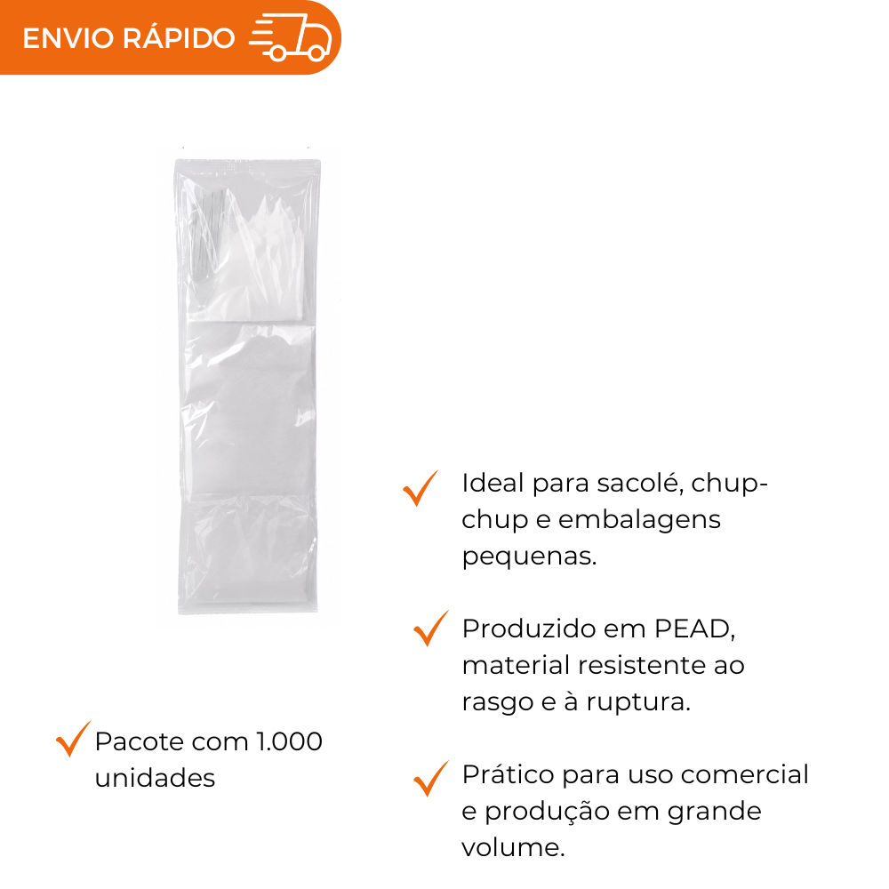 SACO PLASTICO CHUP-CHUP 4X23 - PC C/1000