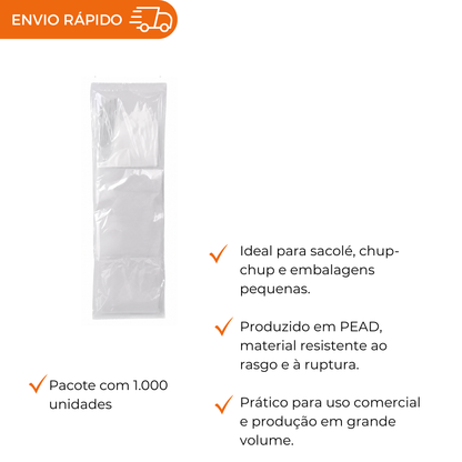 SACO PLASTICO CHUP-CHUP 4X23 - PC C/1000
